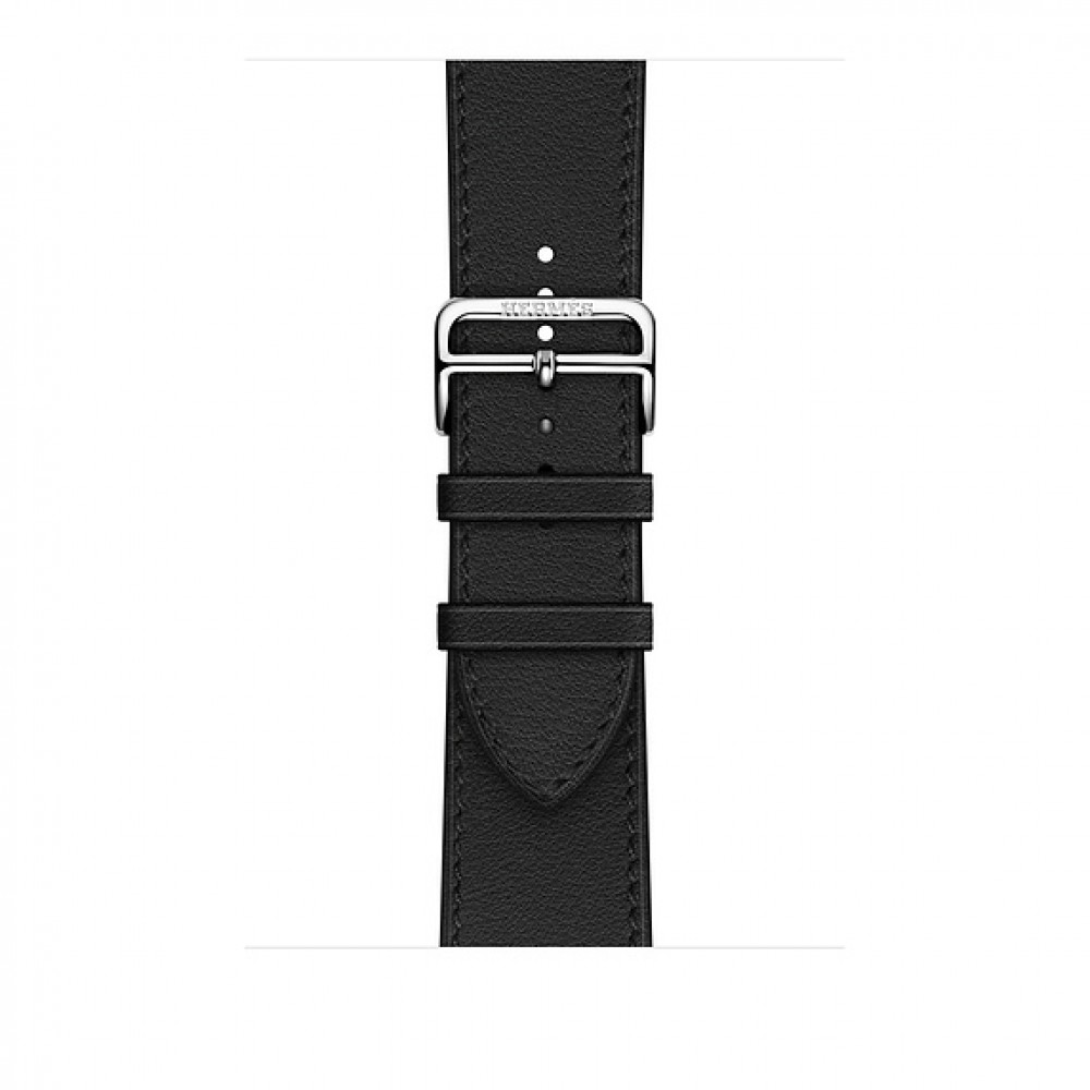 Apple Watch Hermès - 44 mm Simple Tour Boucle Déployante Noir Swift Deri