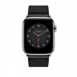 Apple Watch Hermès - 44 mm Simple Tour Boucle Déployante Noir Swift Deri