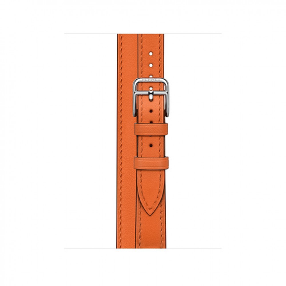 Apple Watch Hermès - 40 mm - Double Tour Attelage Orange Swift Deri