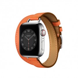 Apple Watch Hermès - 40 mm - Double Tour Attelage Orange Swift Deri