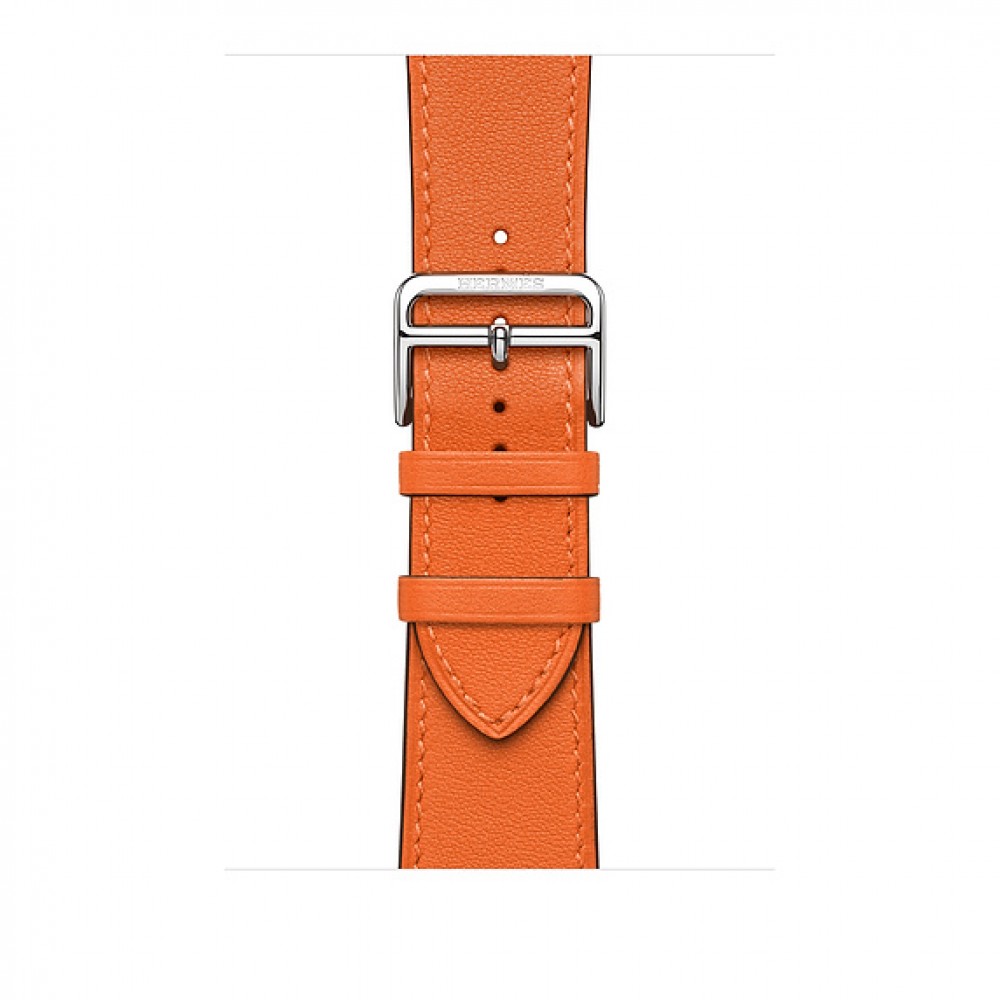 Apple Watch Hermès - 44 mm Simple Tour Attelage Orange Swift Deri