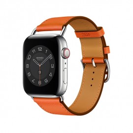 Apple Watch Hermès - 44 mm Simple Tour Attelage Orange Swift Deri