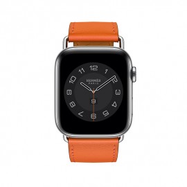 Apple Watch Hermès - 44 mm Simple Tour Attelage Orange Swift Deri