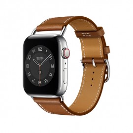 Apple Watch Hermès - 44 mm Simple Tour Attelage Fauve Barénia Deri